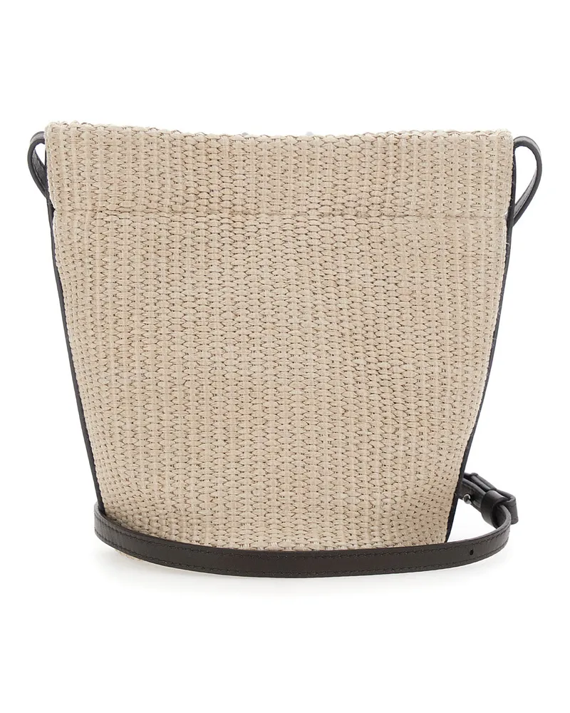 Brunello Cucinelli Women's Shoulder Bag Raffia Beige Cotton Beige