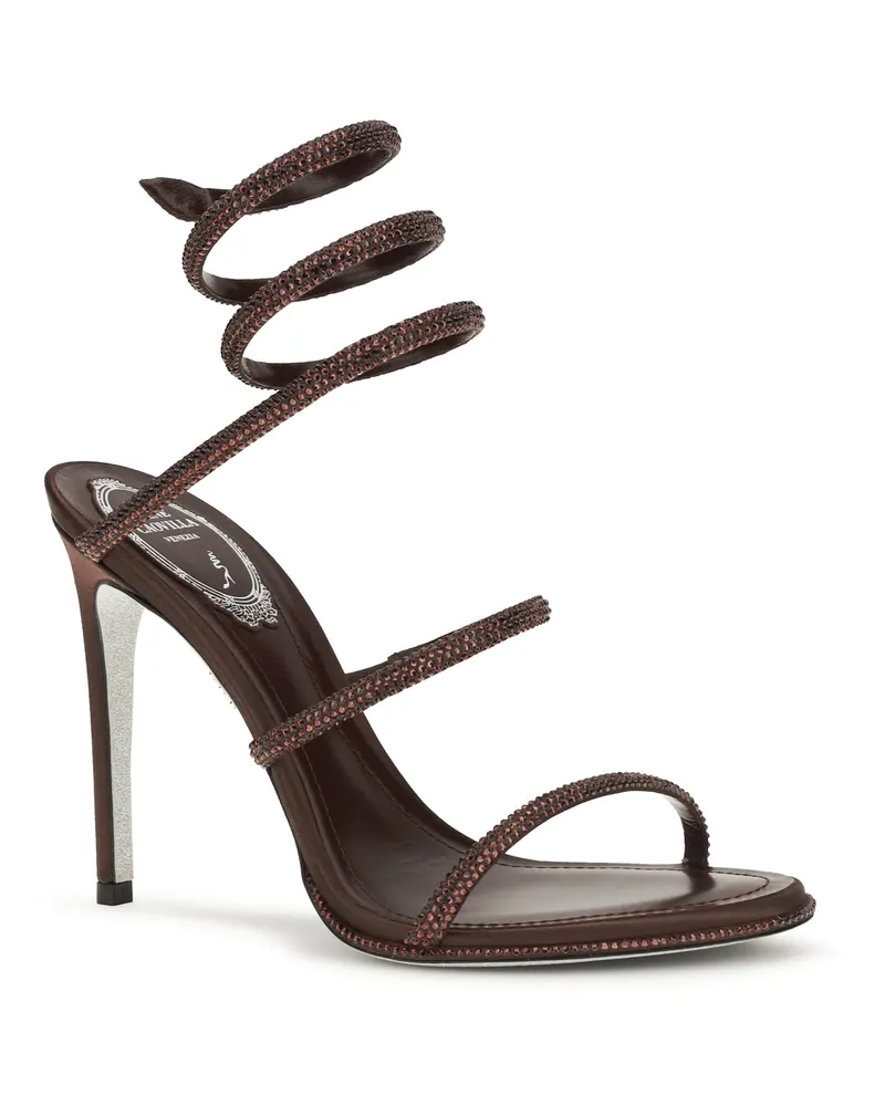 René Caovilla Women's Cleo Sandals Satin Fondant Satin-Burgundy Silk Satin/burgundy Burgundy