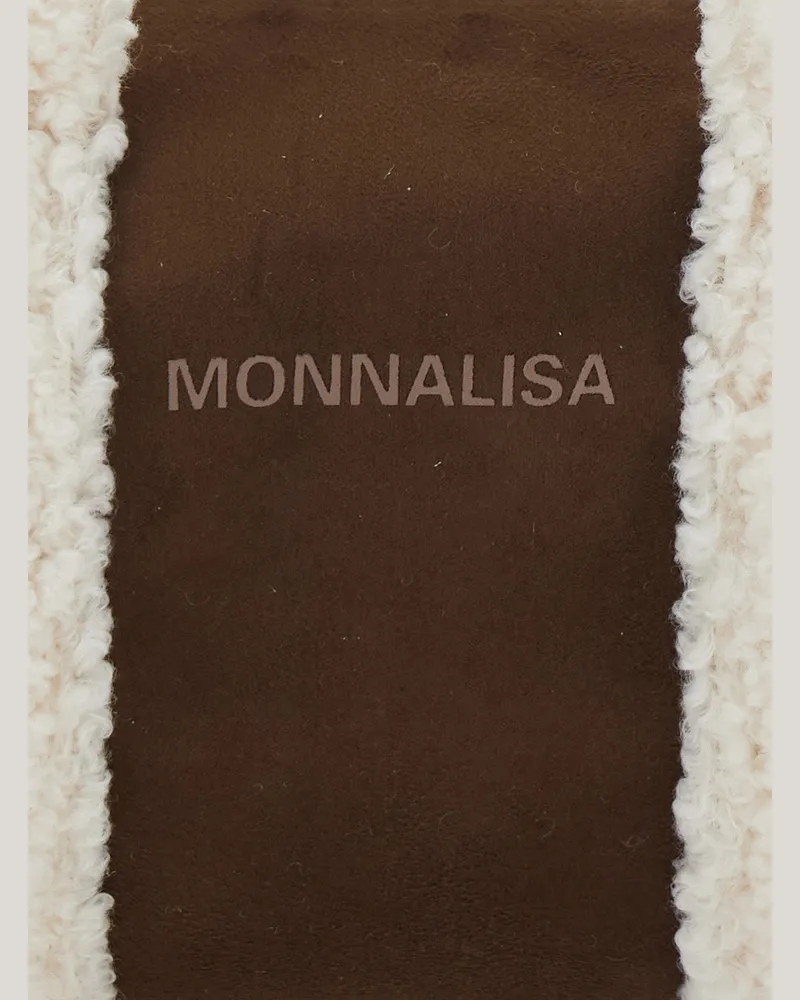 Monnalisa Girls' Faux Fur Shoulder Bag, Brown Polyester Bags Brown