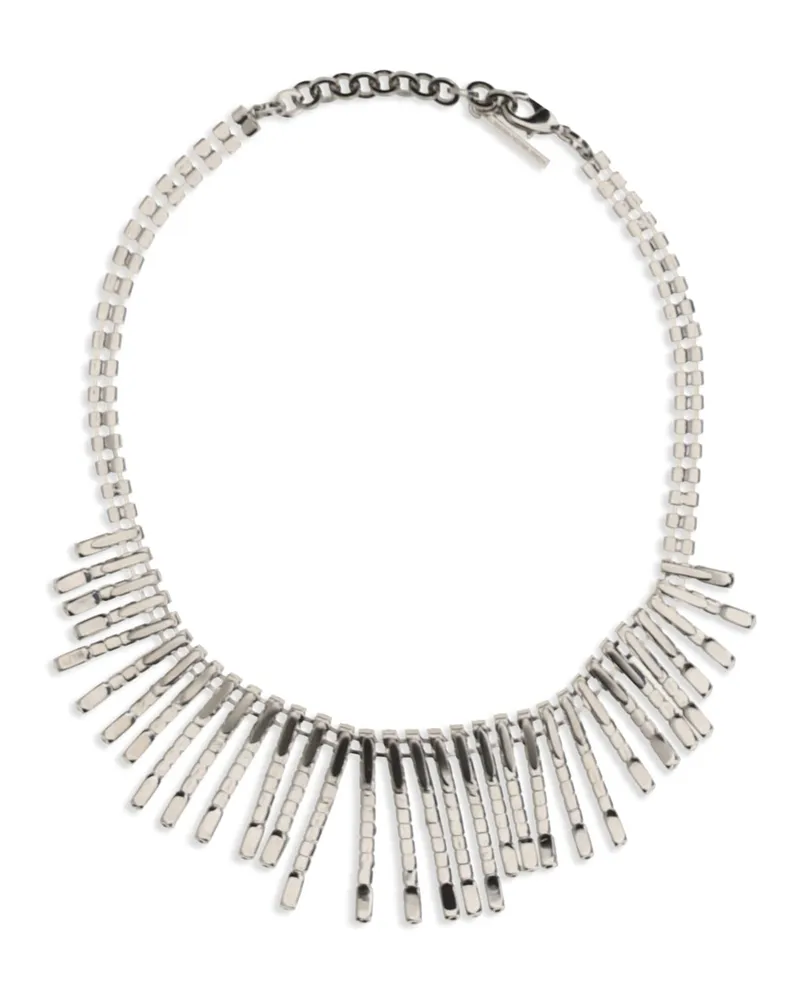 Alessandra Rich Crystal Fringe Necklace — Purple Purple