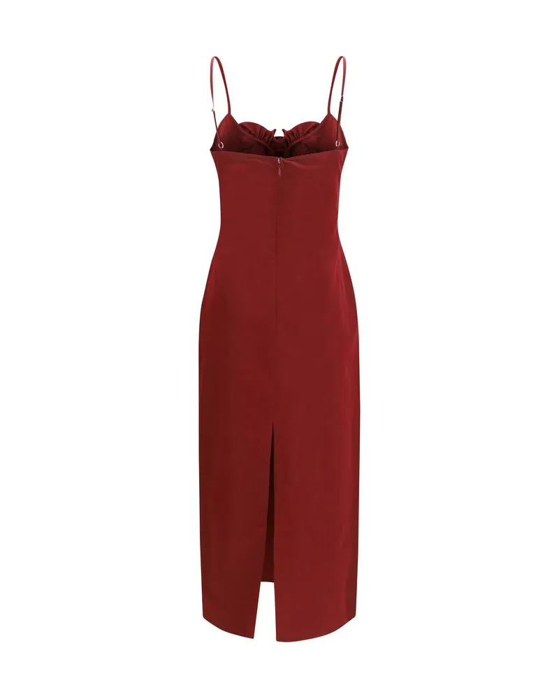 Magda Butrym Women Bordeaux Cotton Cocktail Dress Red