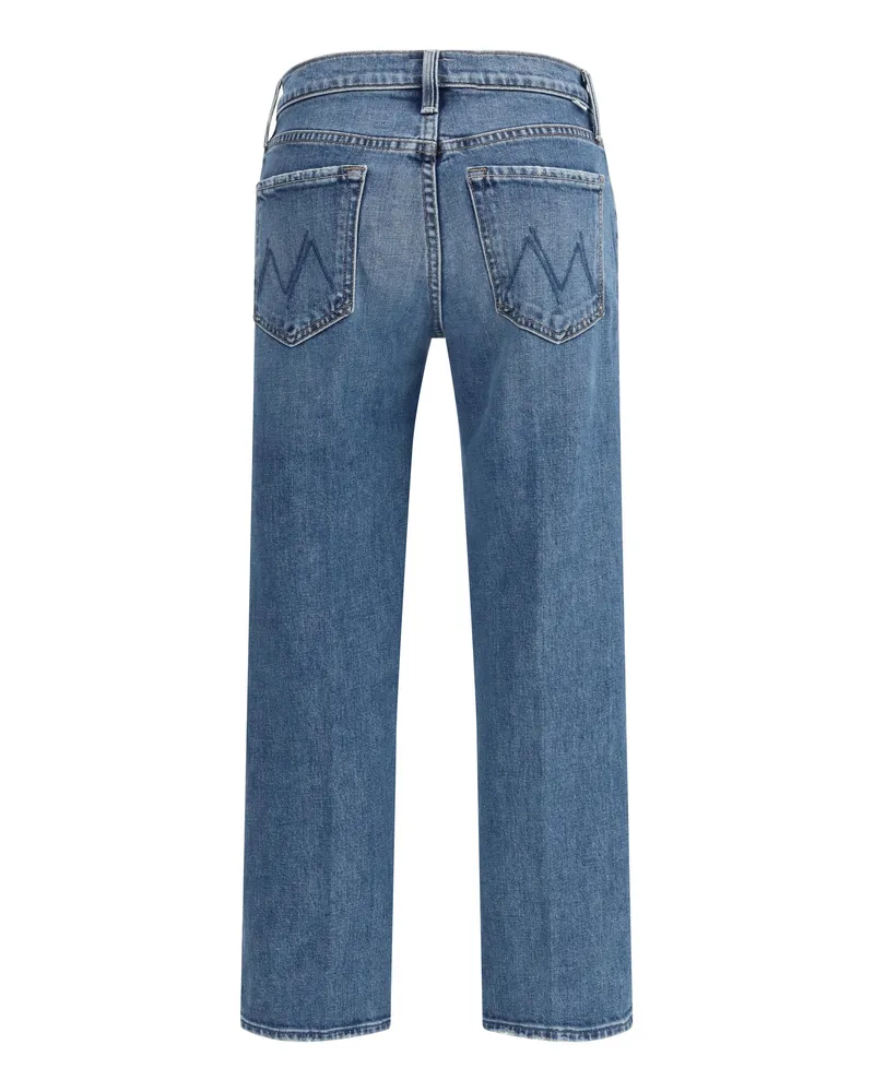 Mother Women's Mid Rise Rambler Zip Ankle Fray Jeans Tambourine Man Cotton; Polyester; Elastane Tambourine