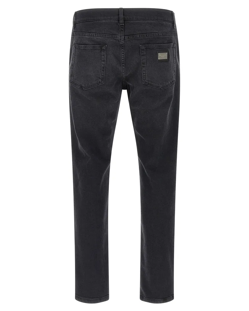 Dolce & Gabbana Men's Black Cotton Straight-Leg Jeans Clothing Black