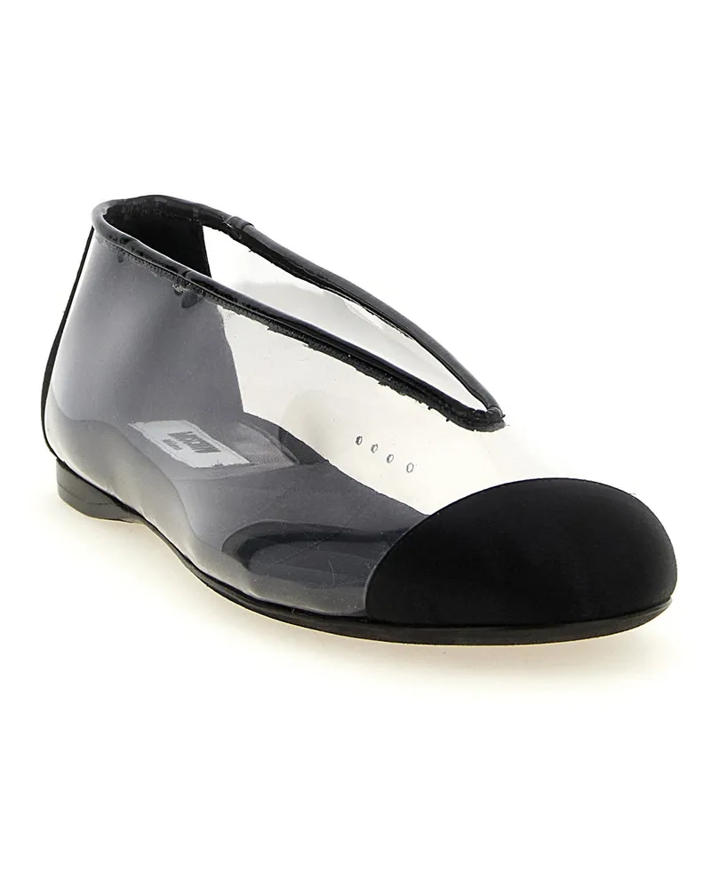Moschino PVC with Satin Details Ballet Flat — Black Black