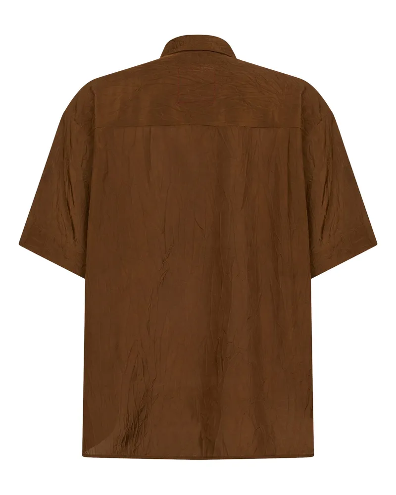 Uma Wang Men's Mustard Viscose Shirt Brown Brown