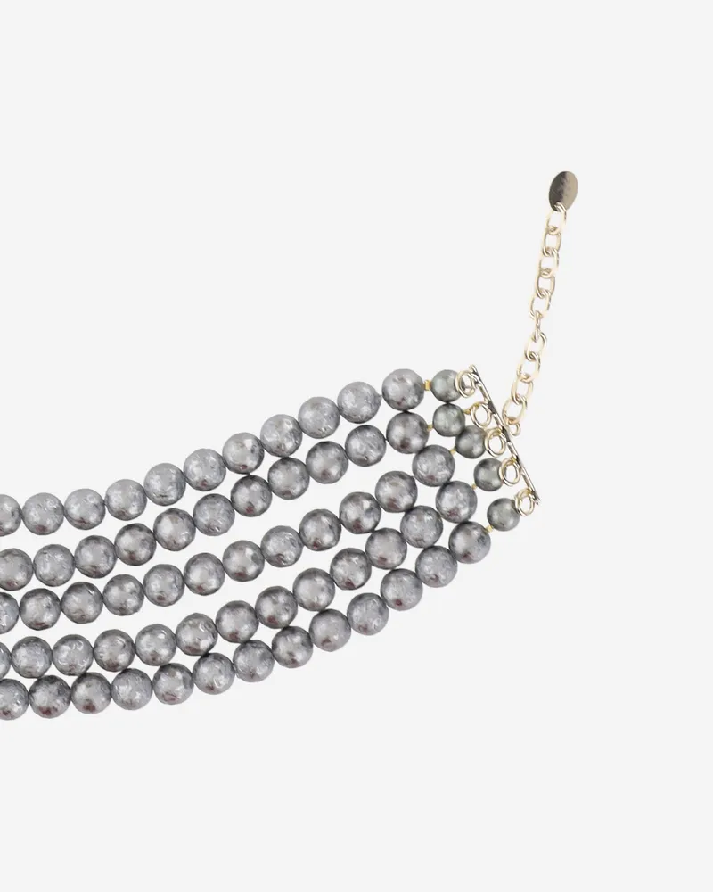 Lisa C Women's Multistrand Necklace Grey Pearls Plastic Gray