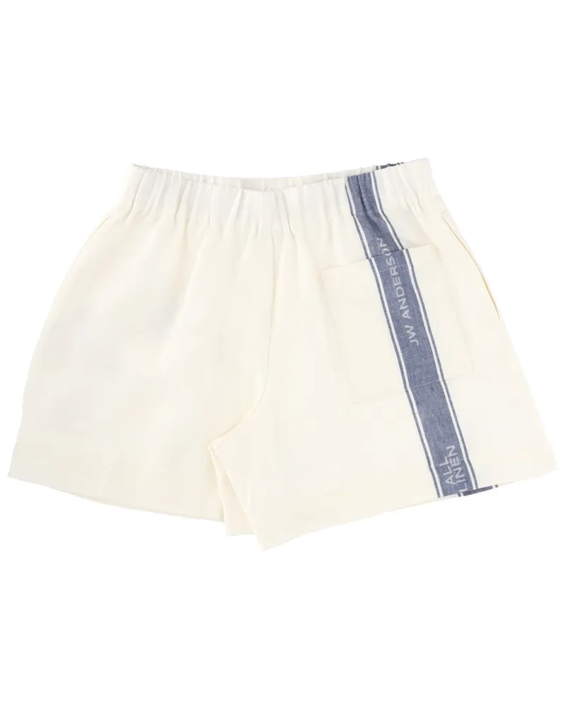 J.W.Anderson Logo Linen Bermuda Shorts — White White
