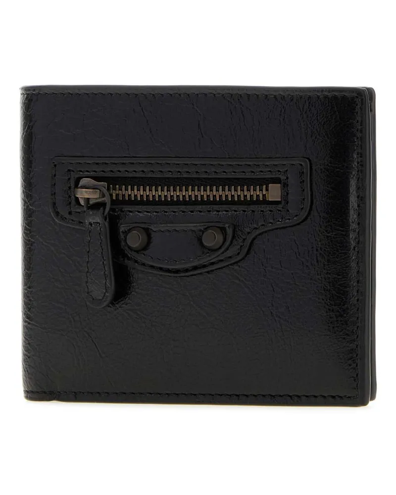 Balenciaga Men's Black Leather Le City Wallet Portafogli Black