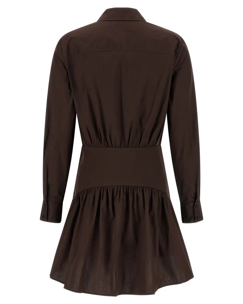 STAUD Women's Brown Cotton Short Dress Brown
