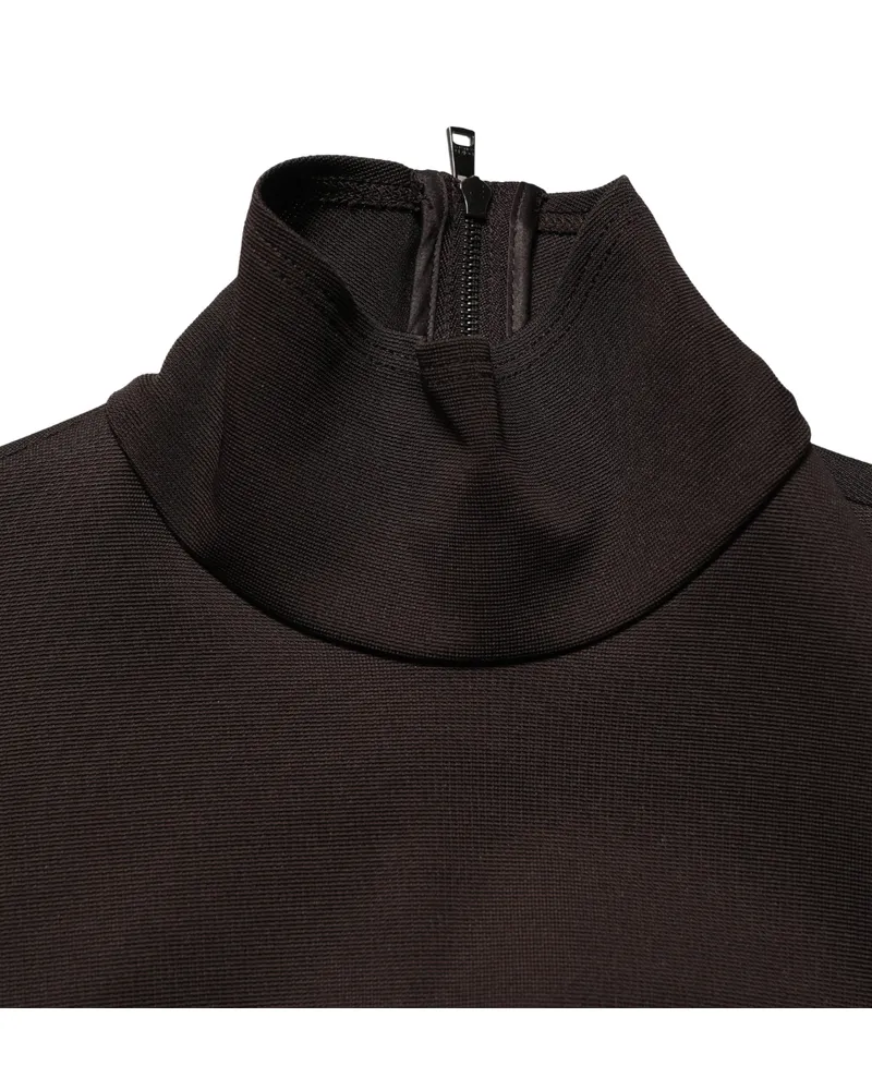 Dolce & Gabbana Women's Brown Turtleneck Jersey Long Maxi Dress Viscose Nylon Elastane Brown