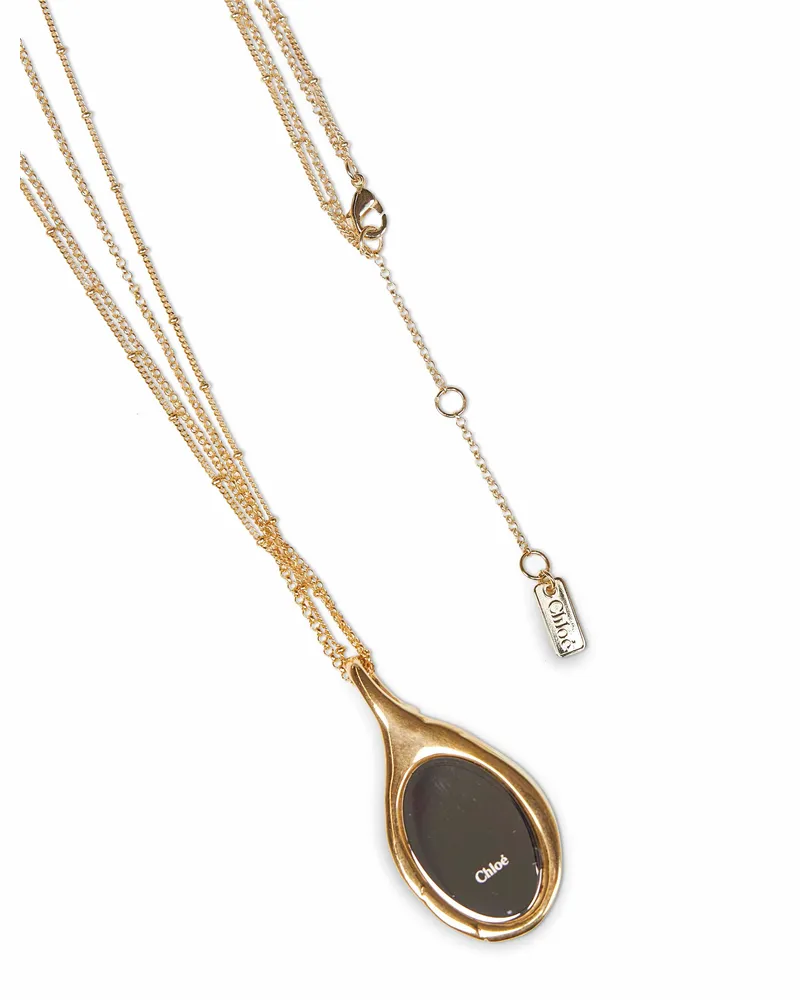 Chloé Women's Pendant Necklace Mirror Gold Brass Necklaces Gold