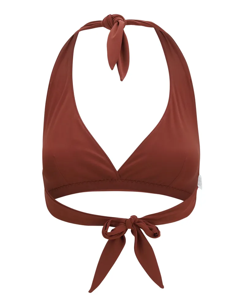 Brunello Cucinelli Women's Triangle Bikini Top Red Pear Polyamide Swimwear Sea Clothing Red