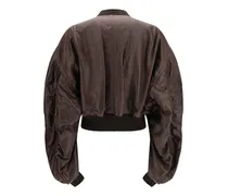 Women's Cropped Leather Bomber Jacket 84 Calf Bos Taurus Down Coat