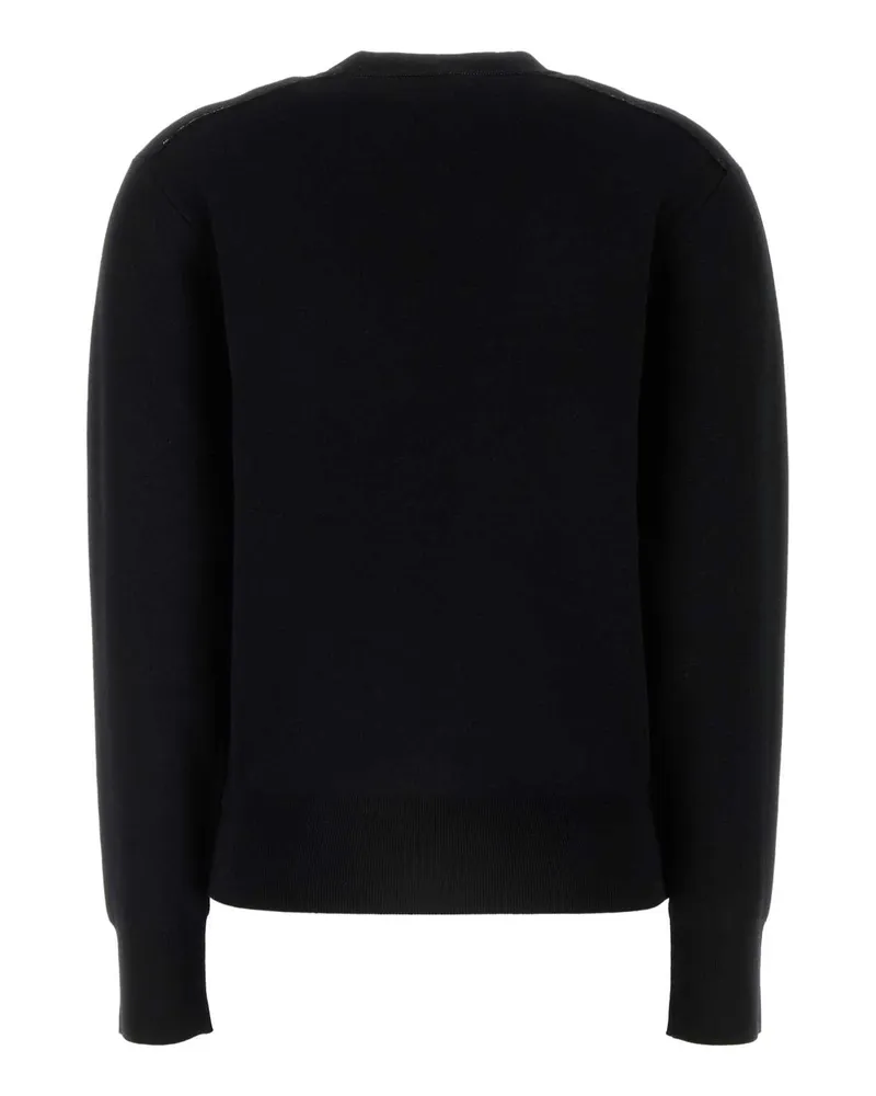 Burberry Women's Black Stretch Wool Blend Sweater Exterior: Nylon Elastane Maglieria Black