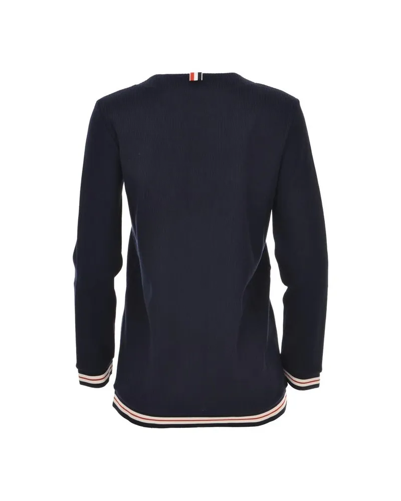 Thom Browne Women's Blue Cotton Cardigan Clothing Navy