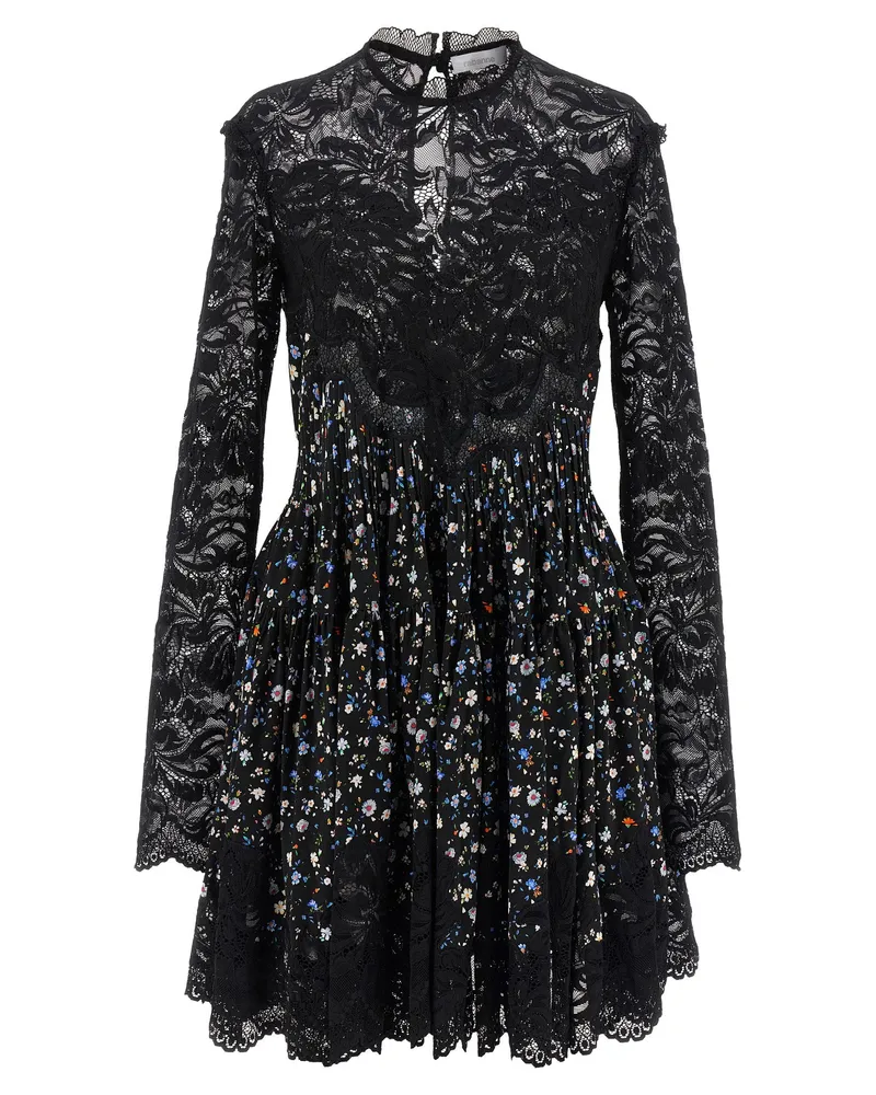 Paco Rabanne Lace Floral Dress — Black Black