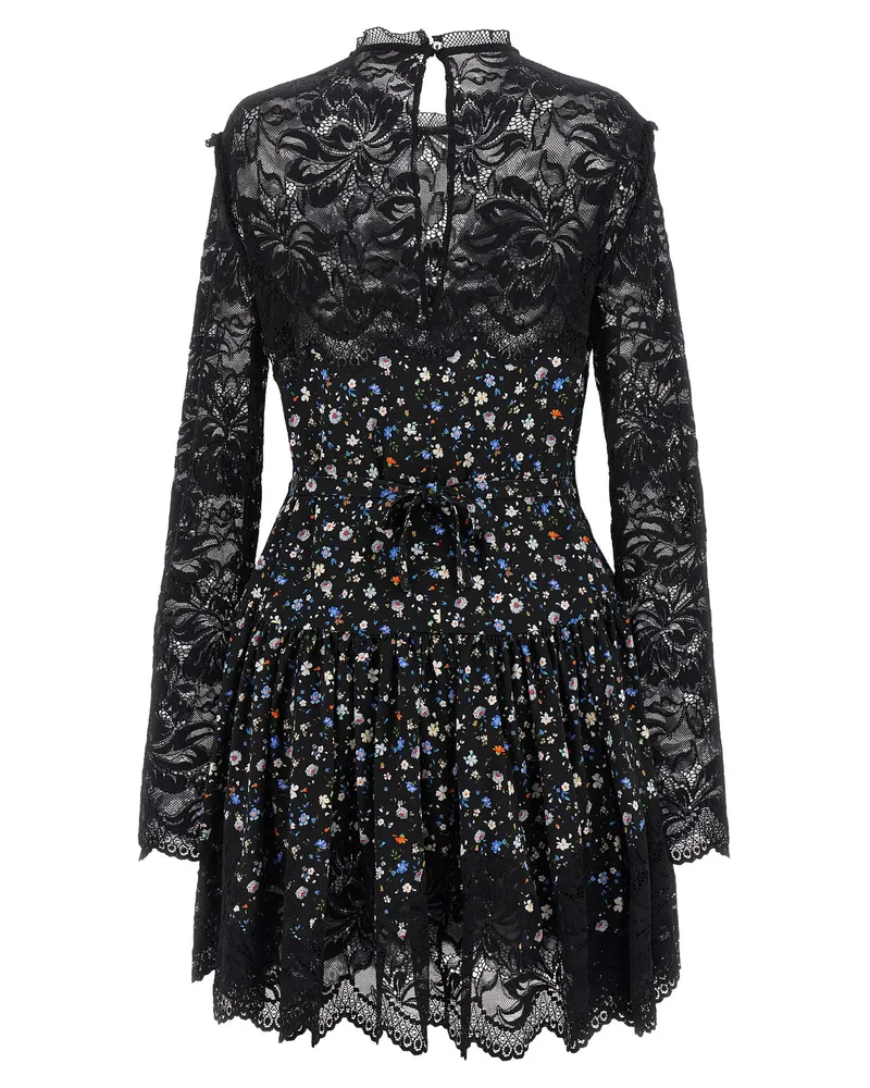 Paco Rabanne Lace Floral Dress — Black Black