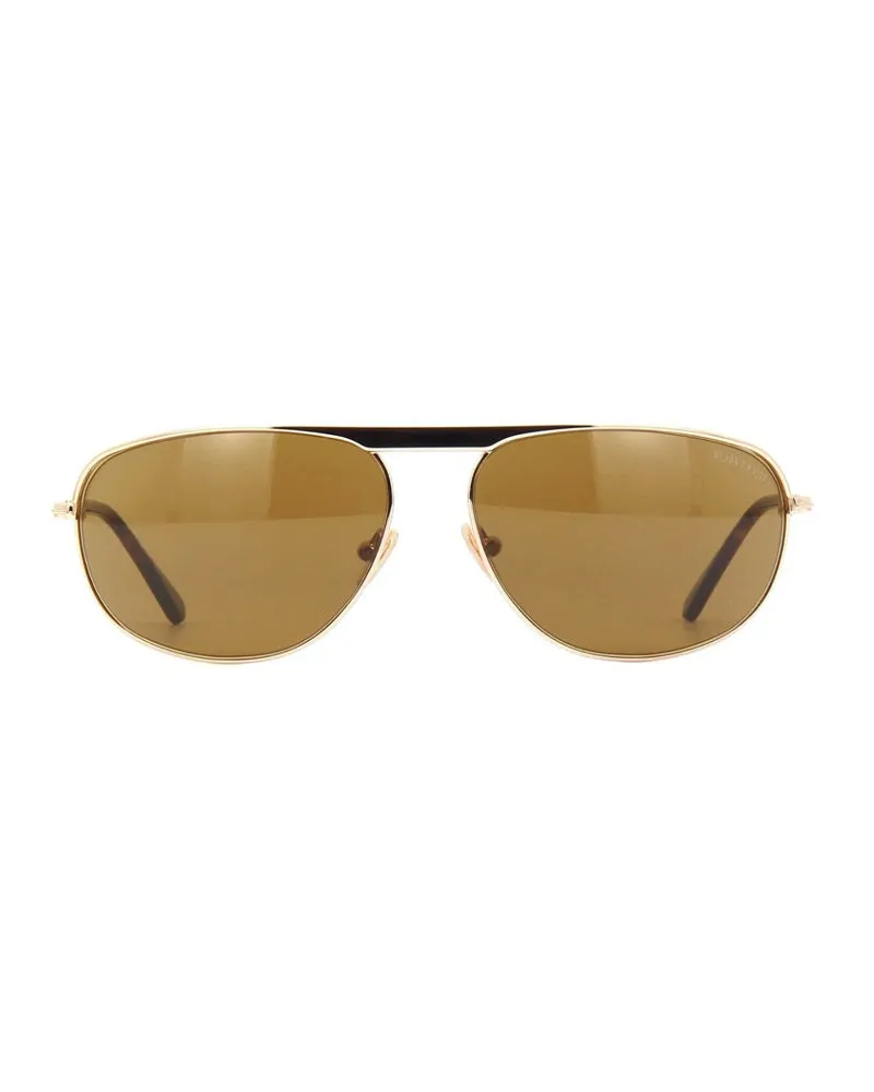 Tom Ford FT077428E Geometric Full Rim Sunglasses — Rose gold Rose