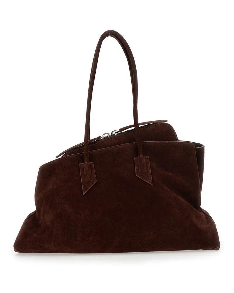 ATTICO Women's Shoulder Bag La Passeggiata Brown Suede Brown
