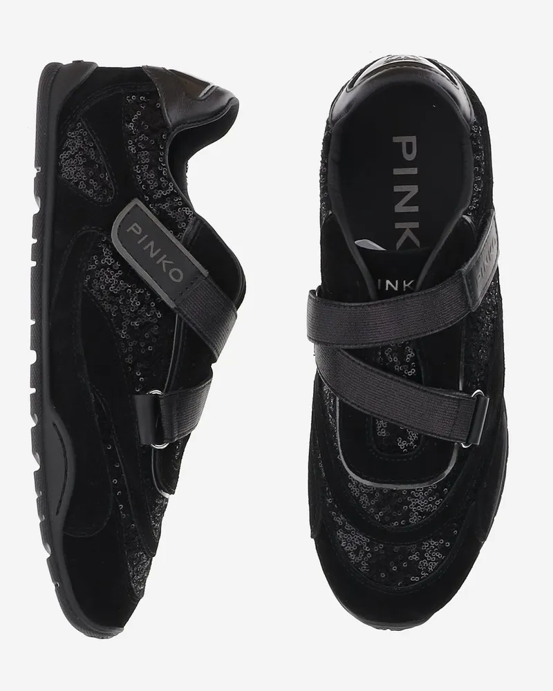 Pinko Women's Sneakers Yulia 03 Black Upper: Leather Trainers Black
