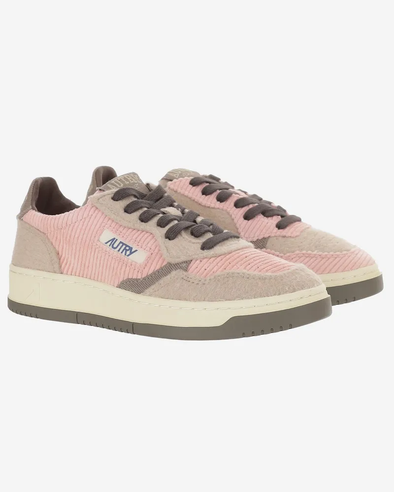 AUTRY Women's Sneakers Medalist Low Velvet Multicolour Textile (velvet) Trainers Pink