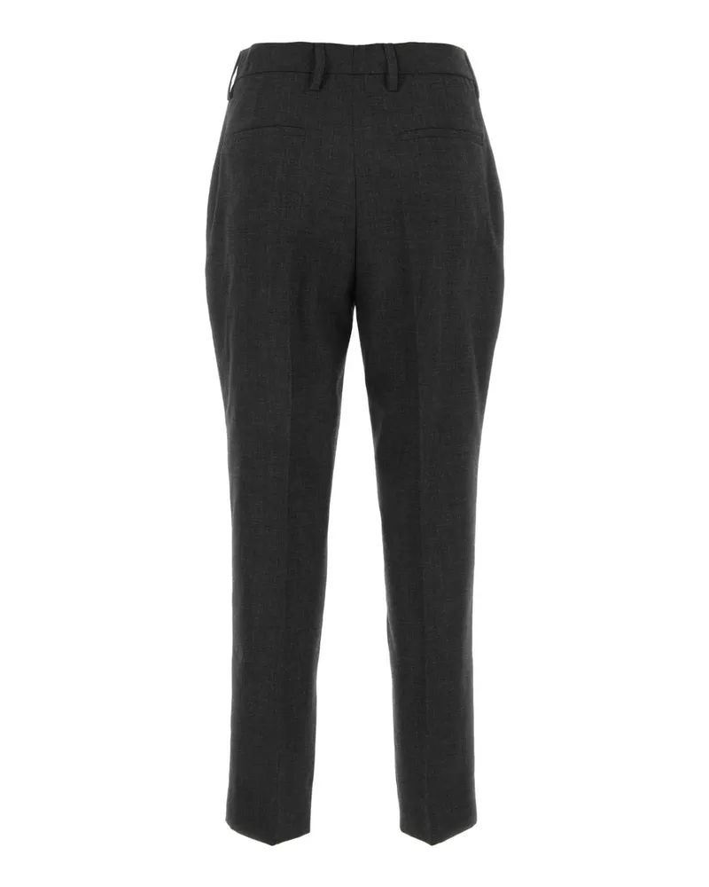 Prada Women's Melange Wool Trousers Gray Gray