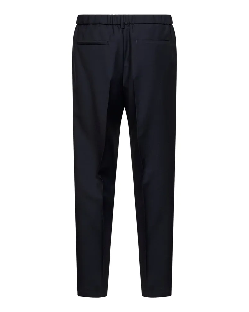 Jil Sander Men's Trousers Tapered Wool-Mohair Dark Blue Virgin Wool Navy