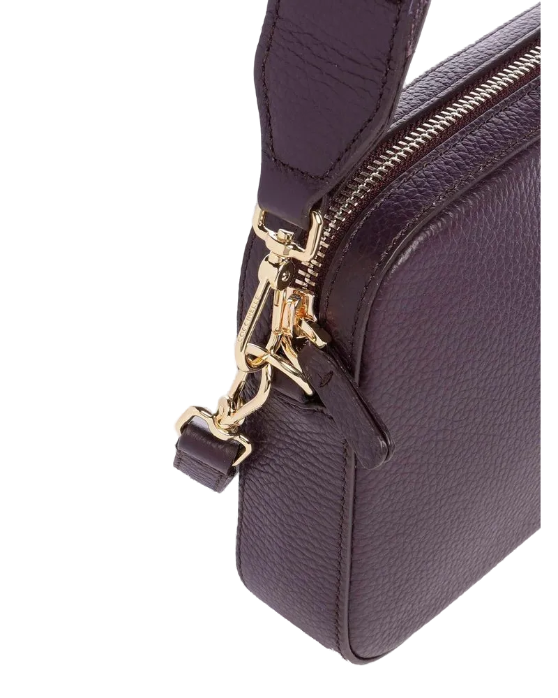 Coccinelle Tebe Mini Grained Leather Shoulder Bag — Purple Purple