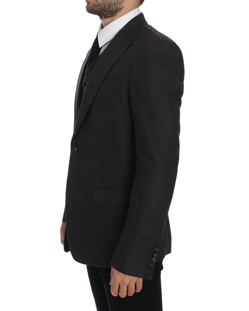 Dolce & Gabbana Men's Gray Slim Fit Linen Blazer Jacket Clothing Gray