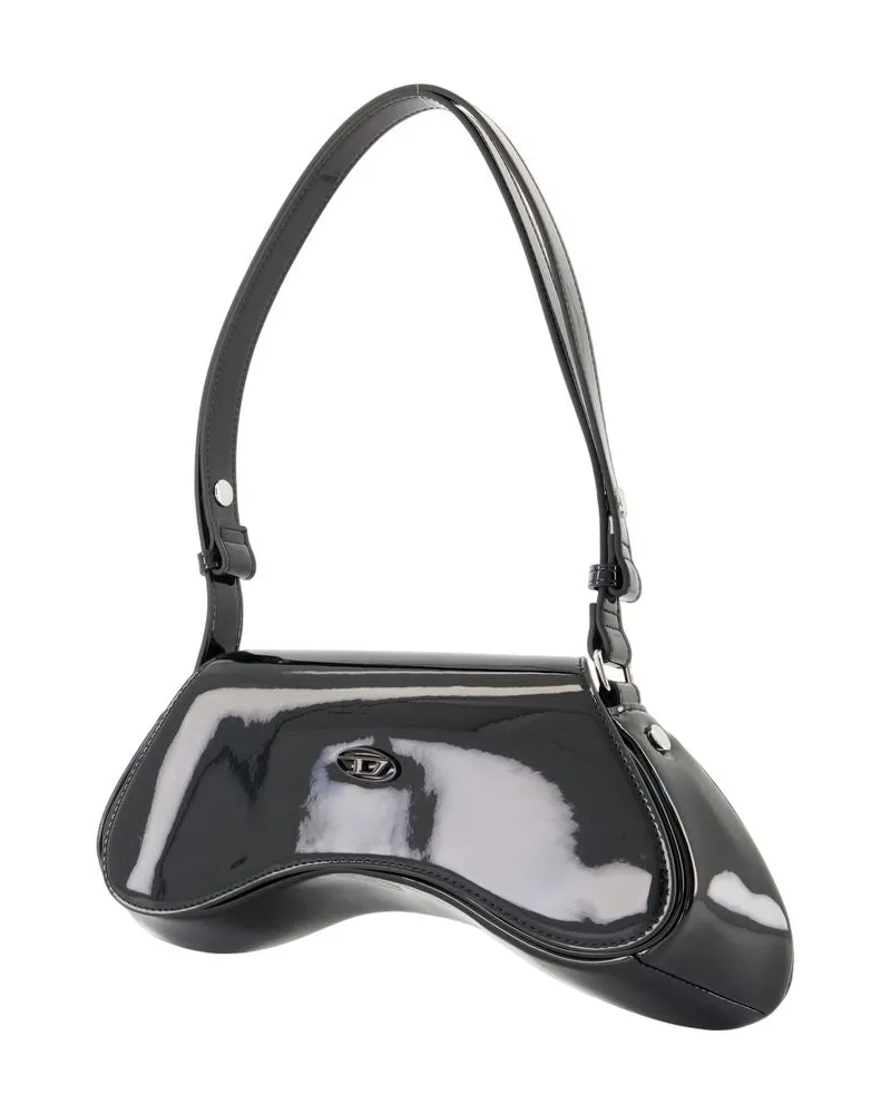Diesel Women's Play Shoulder Bag -  Synthetic Black Faux_leather Shoulder-Hobo-Bags Black