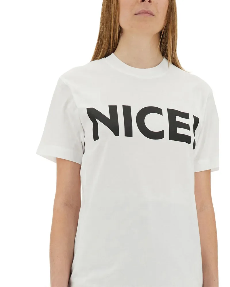 Moschino Logo-Embroidered Cotton T-Shirt — White White