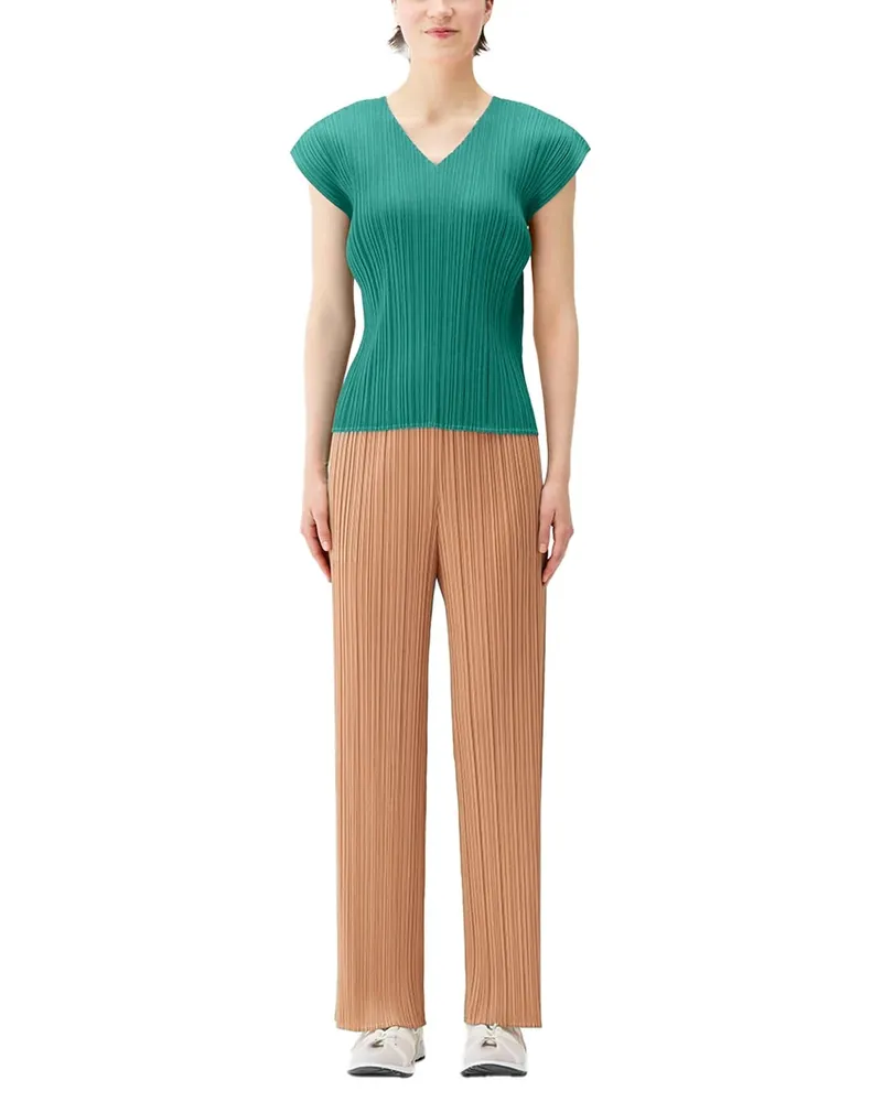 Issey Miyake Pleated Fabric Blouse — Green Green