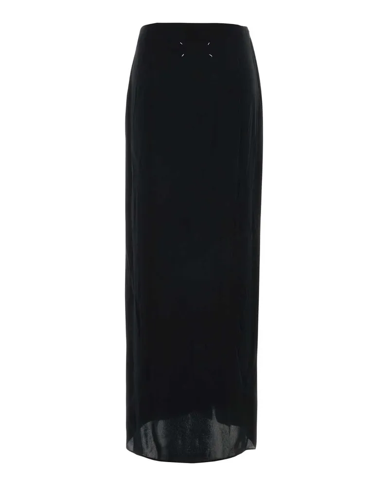 Maison Margiela Women's Black Satin Skirt Exterior: Acetate Silk Gonne Black