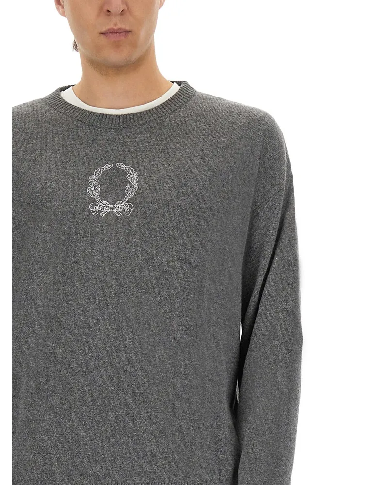 Moschino Wool and Cashmere Blend Sweater — Gray Gray