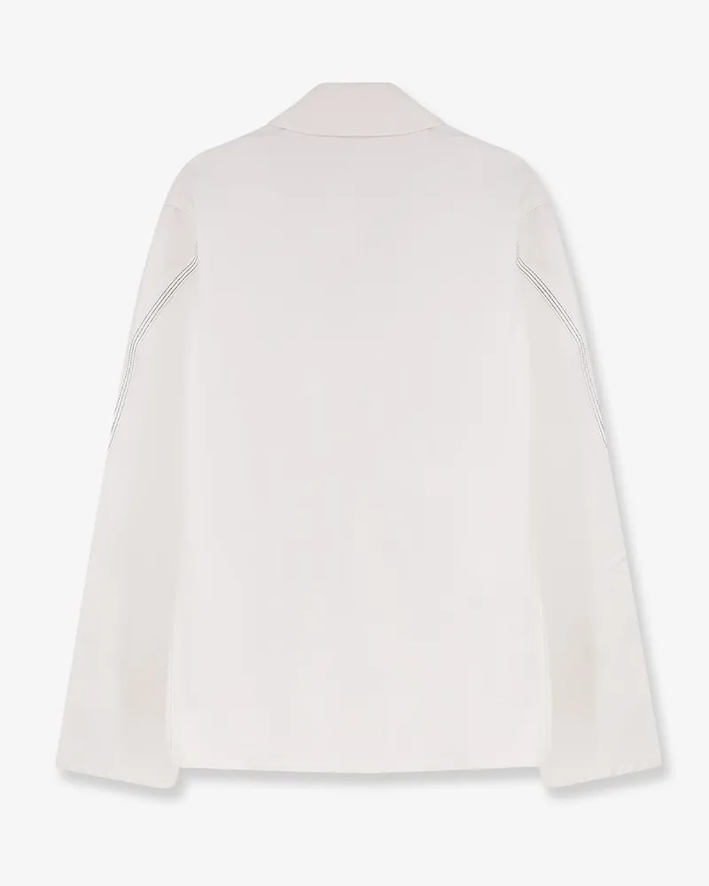 Givenchy Men's Denim Jacket With Iconic Lettering Logo White Cotton White