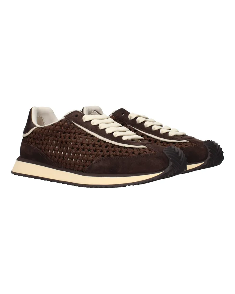 Dolce & Gabbana Men's Brown Fabric Low Top Sneakers Brown