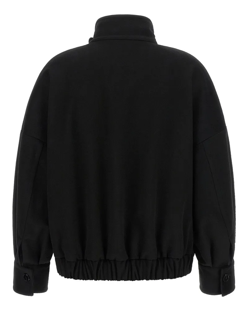 Alberto Biani Loro Piana Wool Bomber Jacket — Black Black
