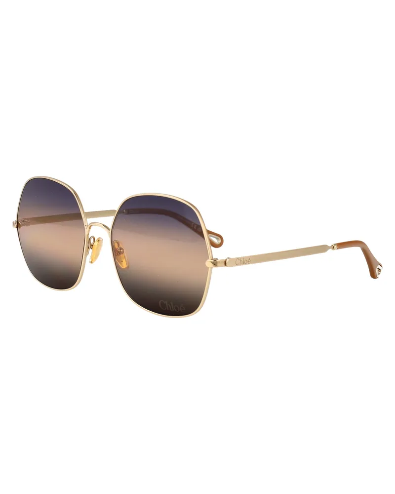 Chloé Women's Sunglasses Ch0282s Gold-Blue Gold-Gold-Blue Metal Gold/gold/blue Gold