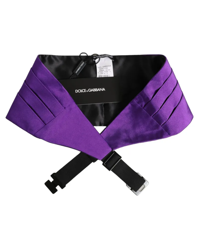 Dolce & Gabbana Violet Men Silk Belt Waist Cummerbund Purple
