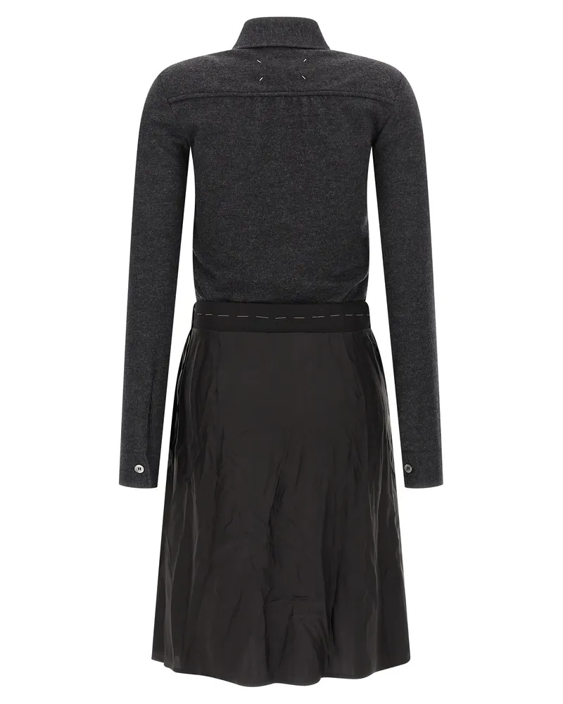 Maison Margiela Women's Gray Virgin Wool Midi Dress Gray