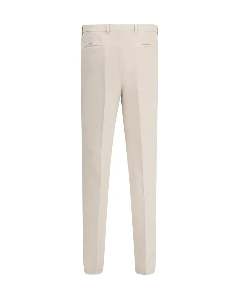 Brunello Cucinelli Men's Beige Cotton Casual Pants Beige