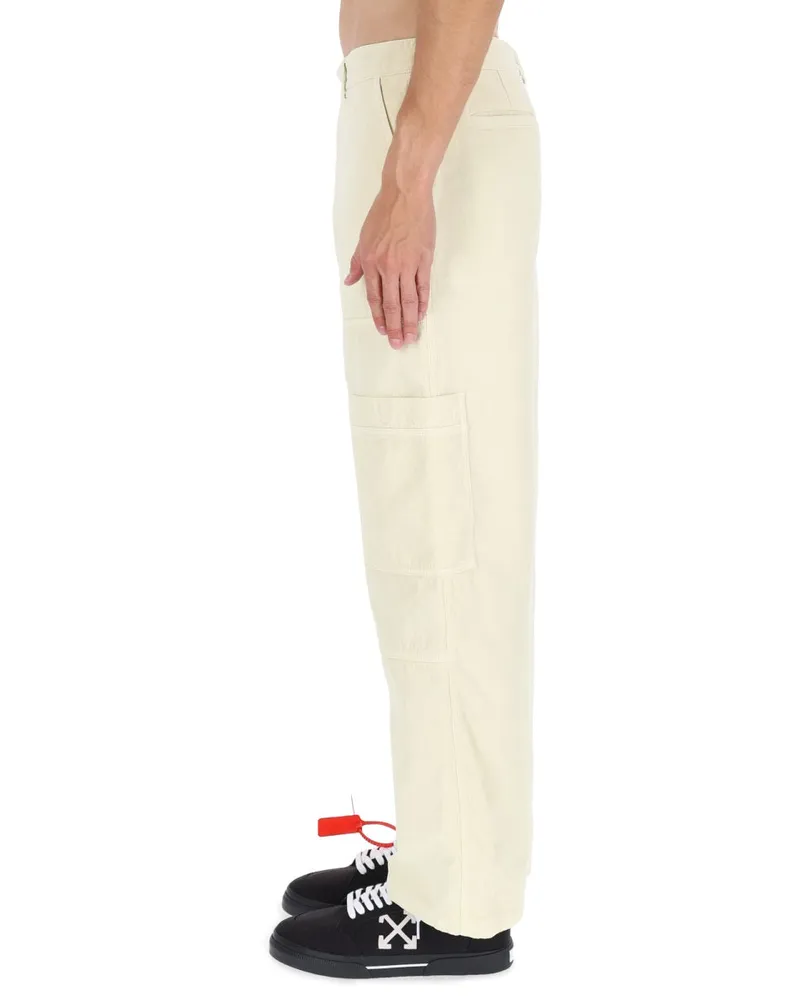 OFF-WHITE Cotton Cargo Pants — Beige Beige