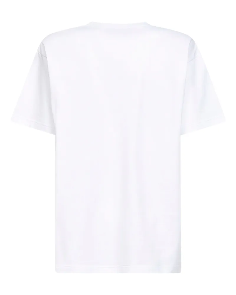 Gucci Women's White Cotton Jersey Embroidered T-Shirt T-Shirts & Jerseys White