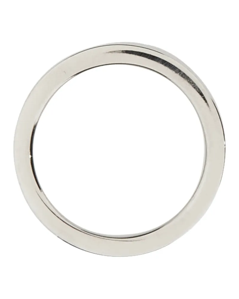 Maison Margiela Logo-Detailed Brass Ring — Silver Silver