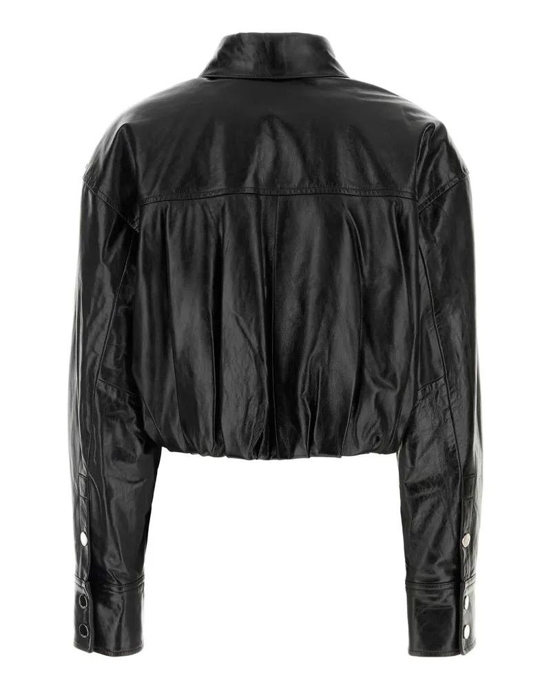 SPORTMAX Leather Jacket — Black Black