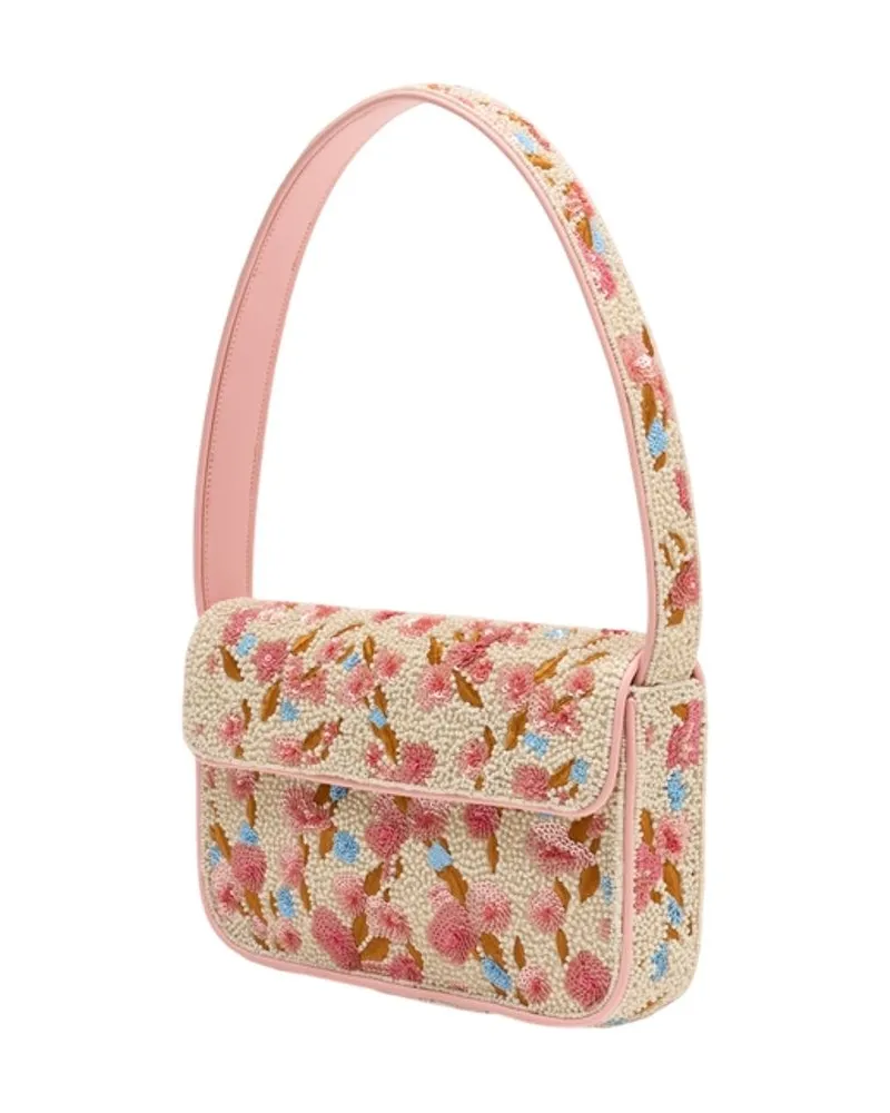 STAUD Women's Tommy Shoulder Bag -  Beads Multicolor Other Shoulder-Hobo-Bags Pink