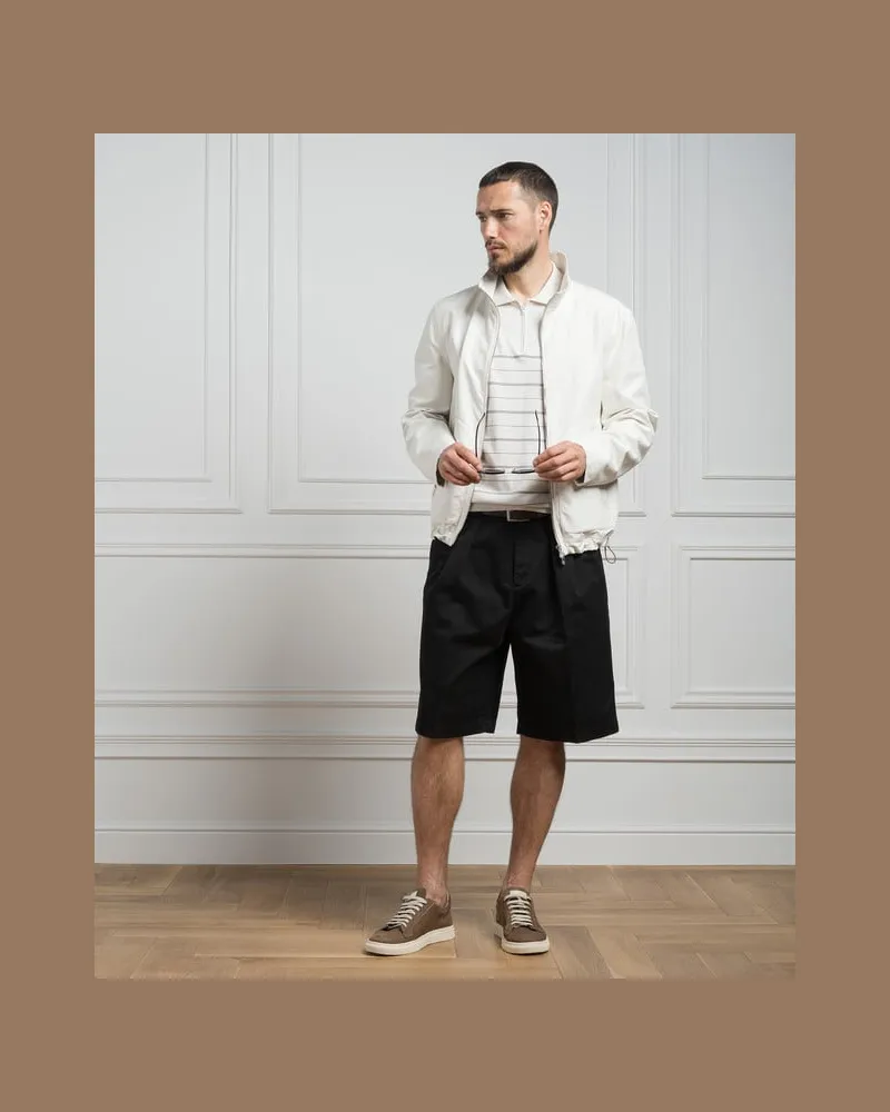 Brunello Cucinelli Mens Black Tailored Cotton Shorts Black