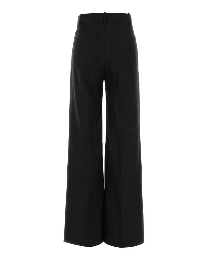 Victoria Beckham Virgin Wool Trousers — Gray Gray