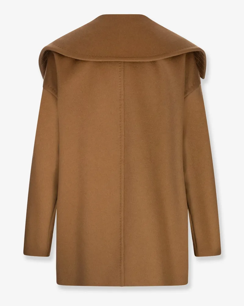Max Mara Women's Coat Mario Double-Breasted Cashmere Brown Brown