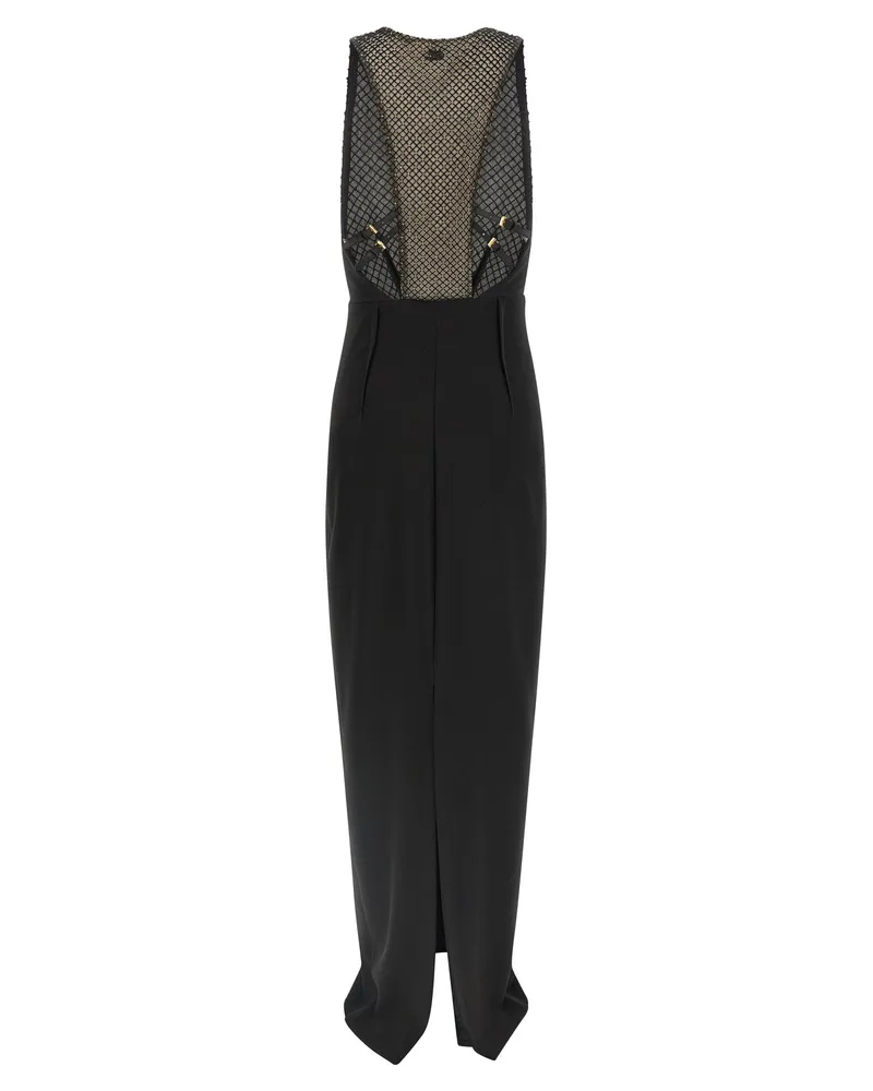 Elisabetta Franchi Crystal-Embroidered Tulle Dress — Black Black